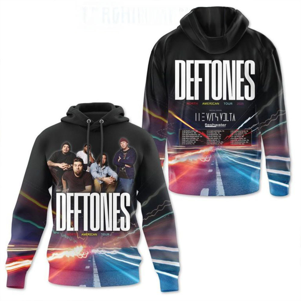 Deftones Tour 2025 North America Fresh Water Hoodie Gifts For Band Fans-1