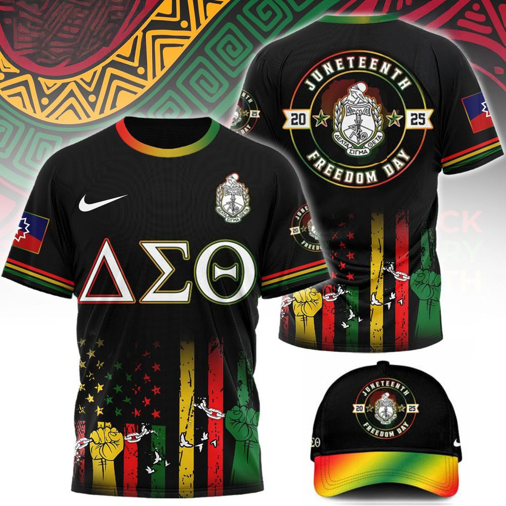 Delta Sigma Theta Happy Juneteenth 2025 Freedom Day T-Shirt Dad Fathers Day Gifts-1