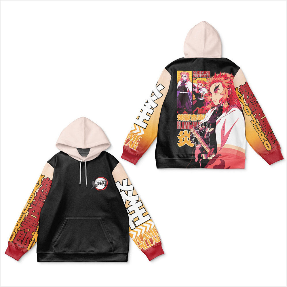 Demon Slayer Merch Kyojuro Rengoku V2 Demon Slayer Streetwear Hoodie Best Gifts For Boyfriend-1