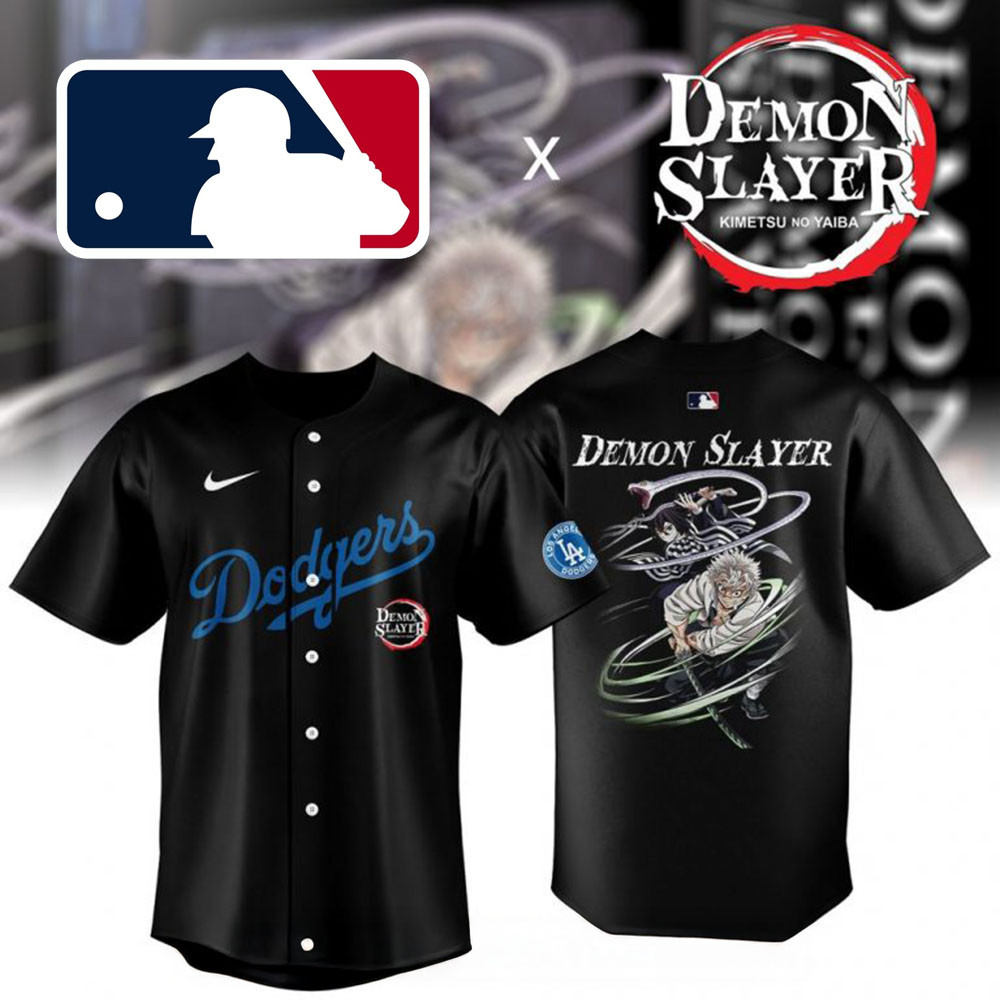 Demon Slayer x Los Angeles Dodgers MLB Nike 2025 Baseball Jersey Bonus Dad Gifts-1