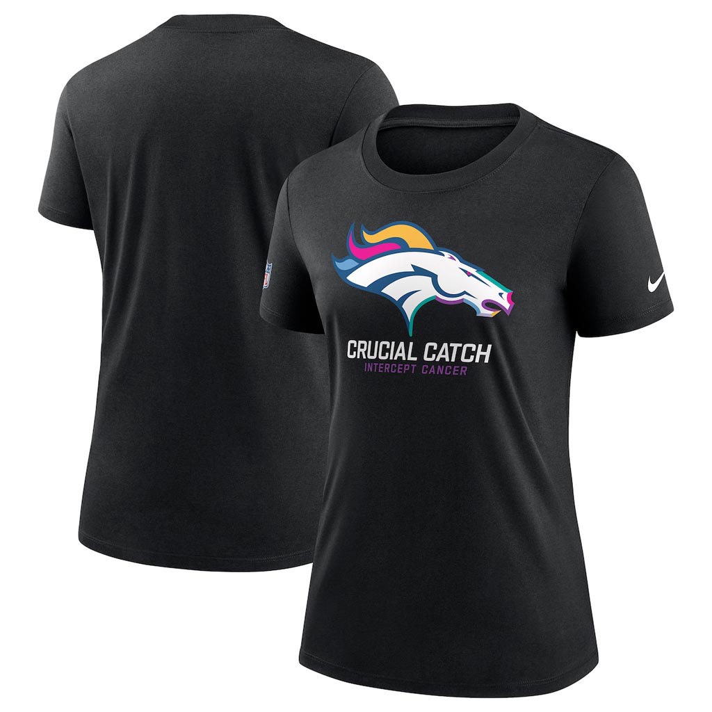 Denver Broncos Crucial Catch NFL T-Shirt 2025 Rainbow Broncos Merch Best Gift For Her-1