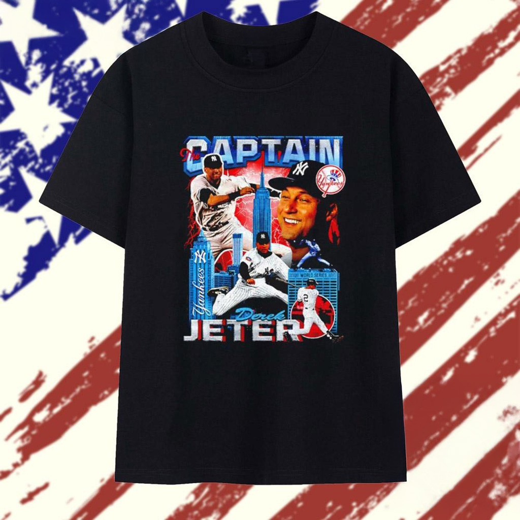 Derek Jeter New York Yankees 2000 World Series MVP Collage Vintage T-Shirt Gifts For Fans-1