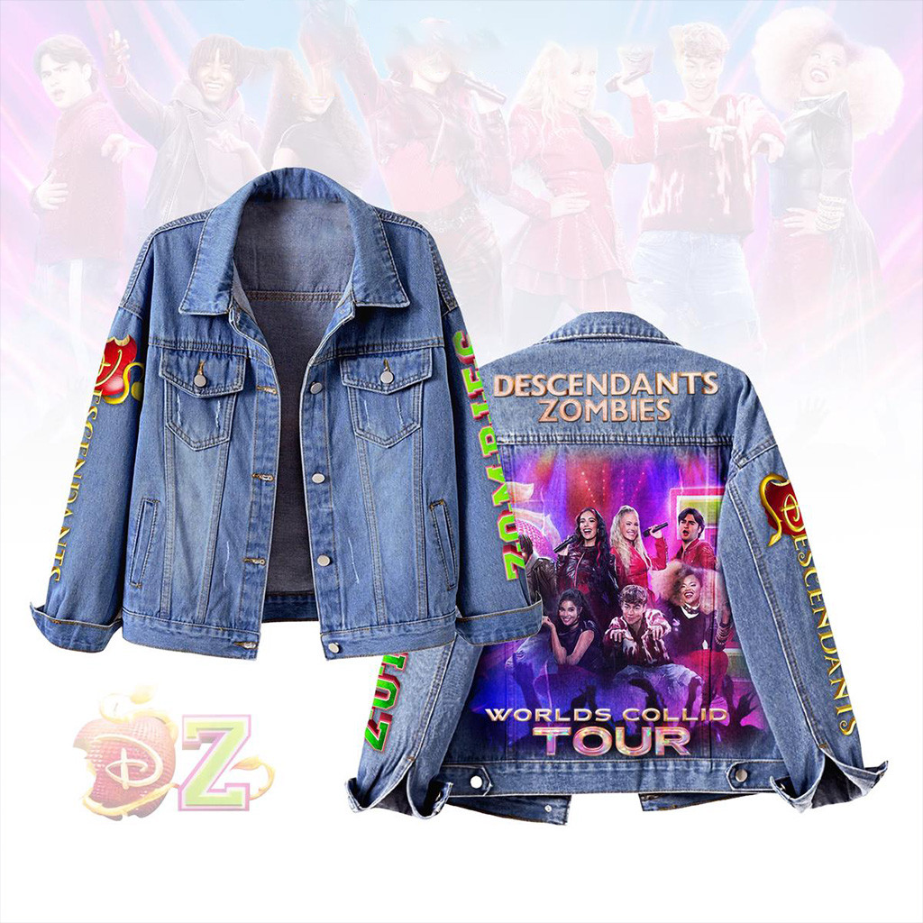 Descendants Zombies World Collied Tour Denim Jacket Zombies Merch Gifts For Her-1 Descendants Zombies World Collied Tour Denim Jacket Zombies Merch Gifts For Her-1