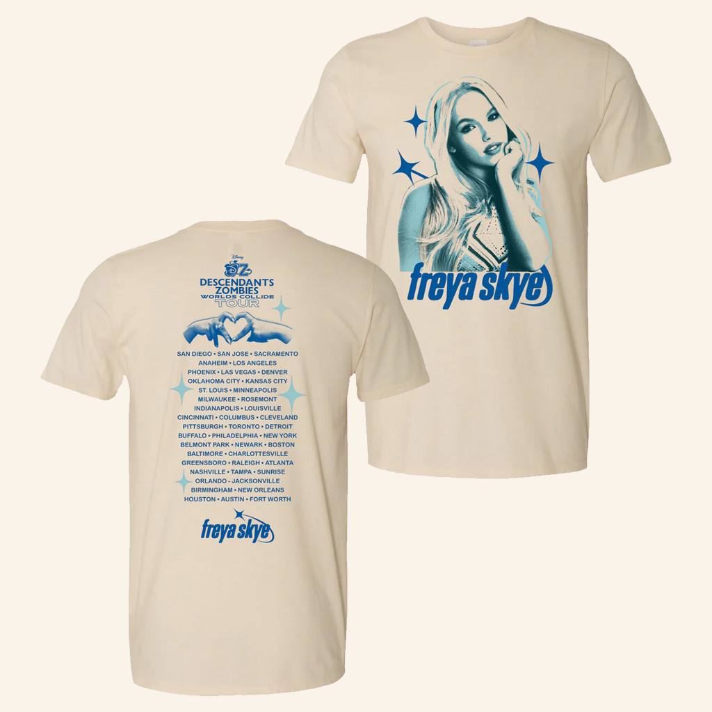 Descendants Zombies Worlds Collide Tour Merch Freya Skye Cast T-Shirt Gifts For Her-1