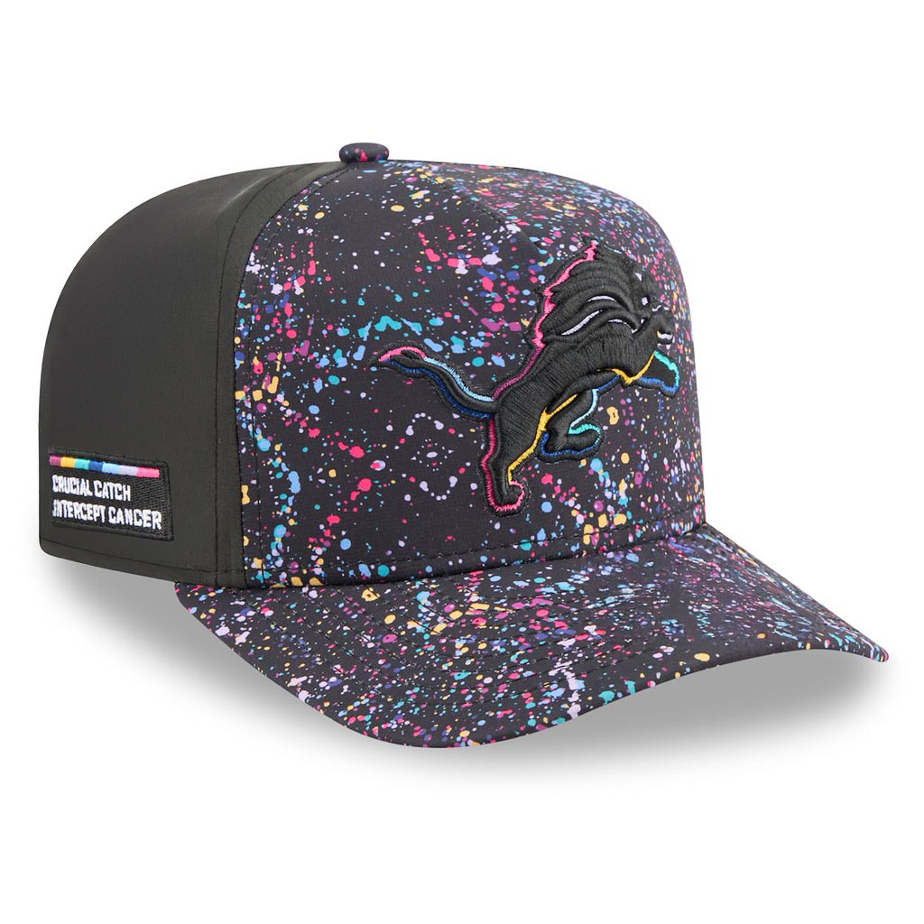 Detroit Lions Crucial Catch NFL Embroidered Hat 2025 Rainbow Lions Merch Gifts-1