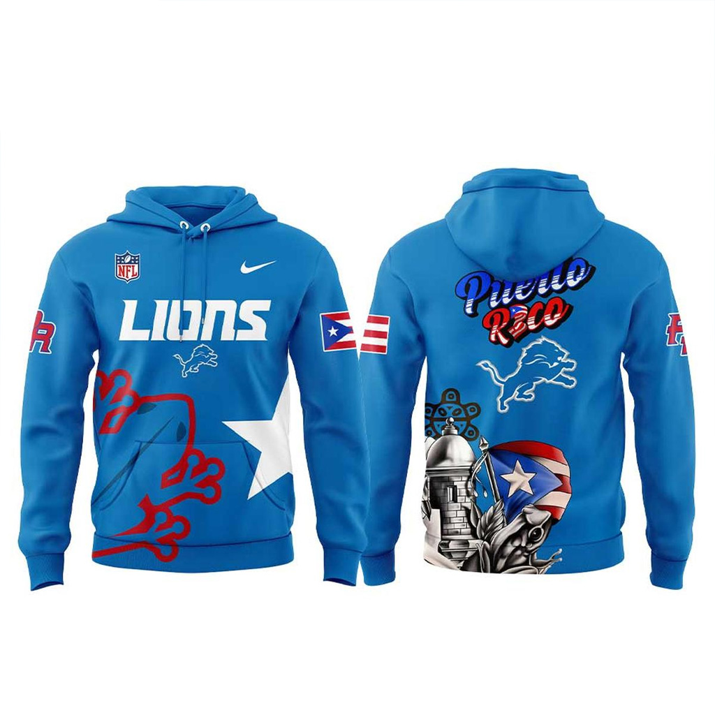 Detroit Lions Puerto Rico 2025 Hoodie Lions Merch Gift Ideas For Football Lovers-1