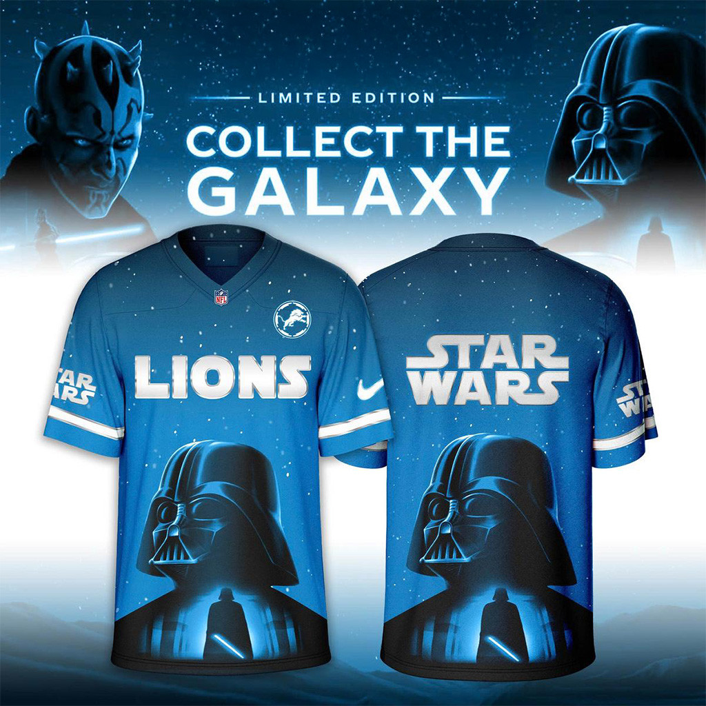 Detroit Lions X Star Wars Collect The Galaxy Football Jersey Detroit Lions Merch Fans Gifts-1