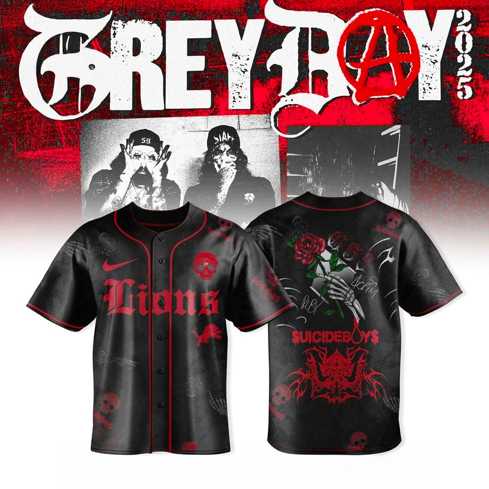 Detroit Lions X Uicideboy Greyday Tour Merch 2025 Jersey Detroit Lions Merch Husband Gifts-1