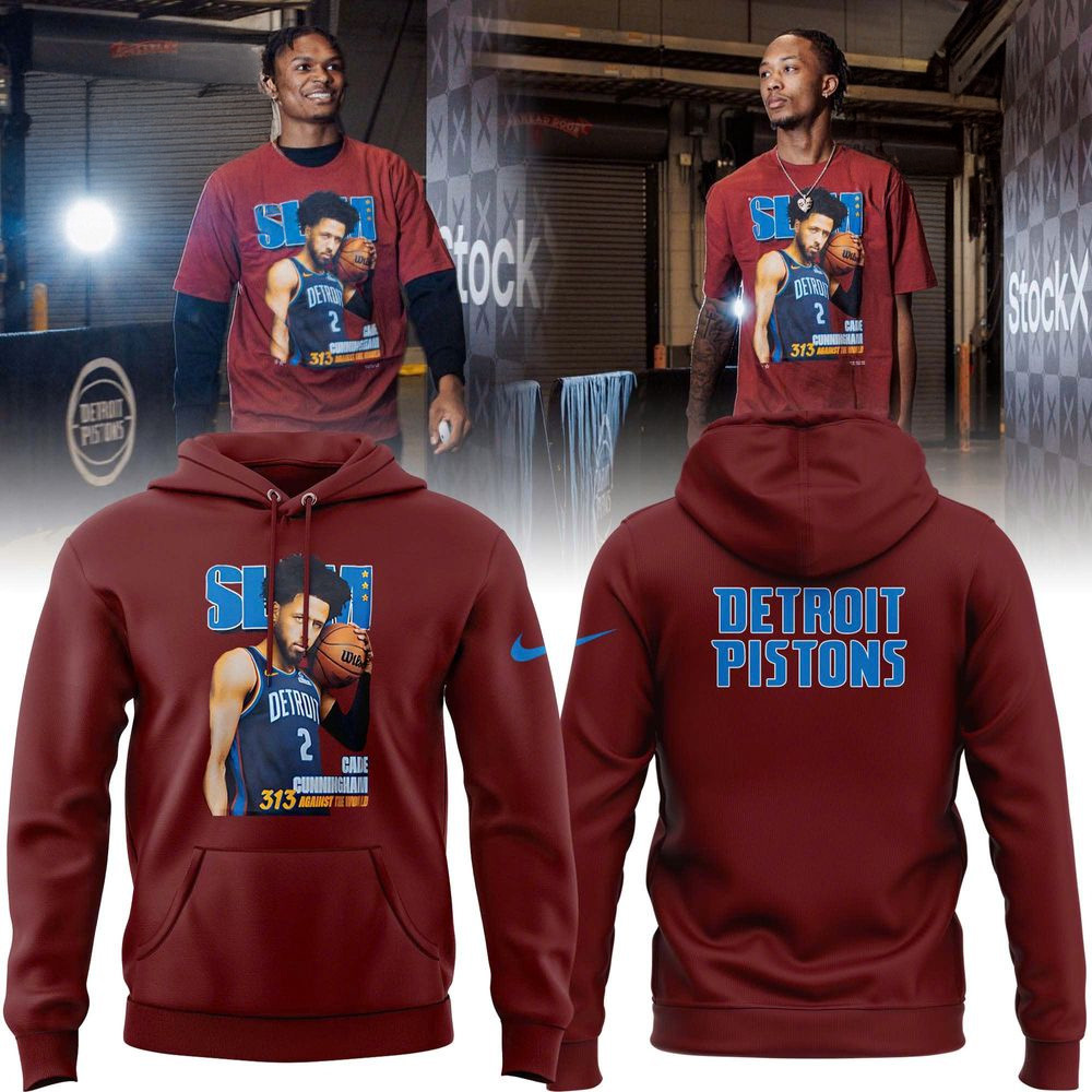 Detroit Pistons Cade Cunningham SLAM Hoodie Detroit Pistons Merch Unique Father's Day Gifts-1