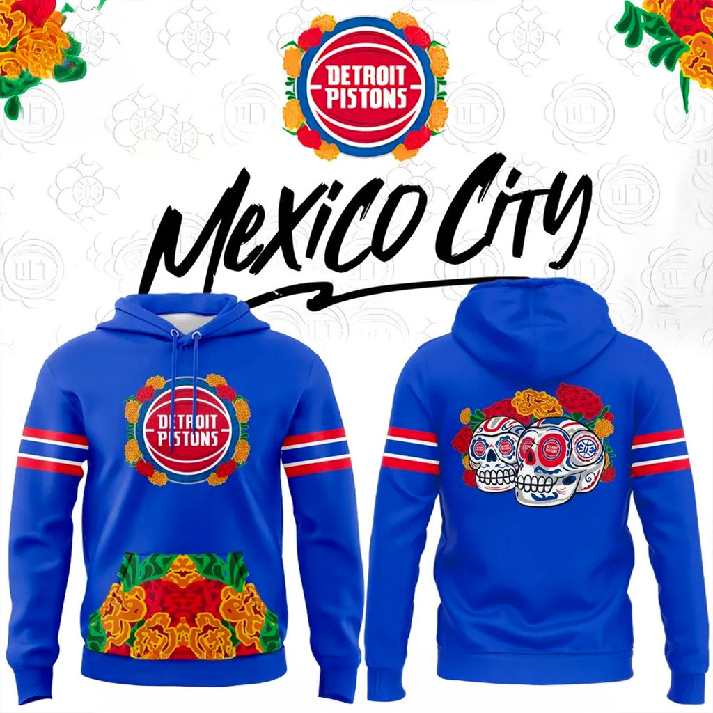 Detroit Pistons x Mexico City Hoodie Pistons Merch Gifts For Basketball Fan-1