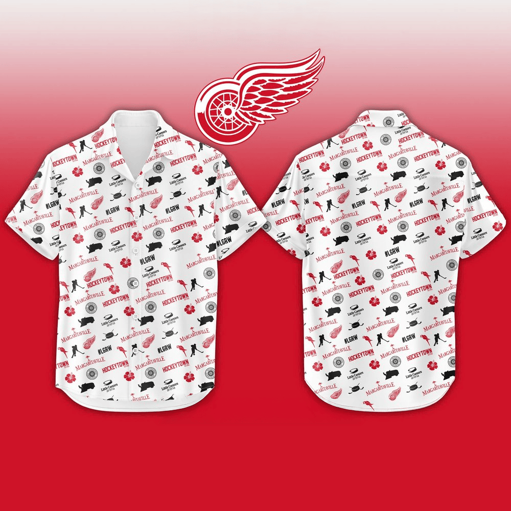 Detroit Red Wings Margaritaville Night 2025 Hawaiian Shirt Detroit Red Wings Merch Dad Gifts-1