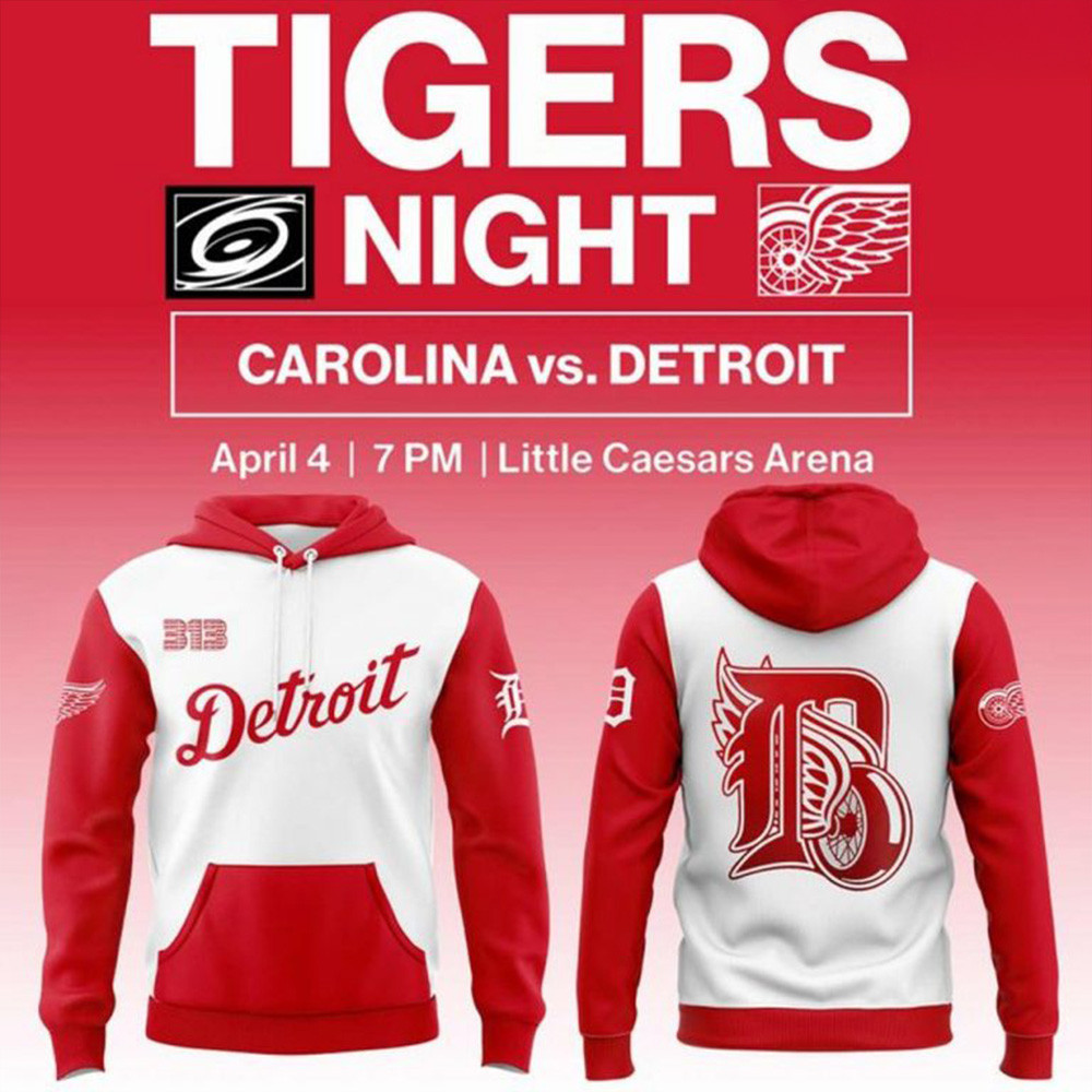 Detroit Red Wings Tigers Night 2025 Limited Hoodie Dad Gifts For Father's Day 2025-1 Detroit Red Wings Tigers Night 2025 Limited Hoodie Dad Gifts For Father's Day 2025-1