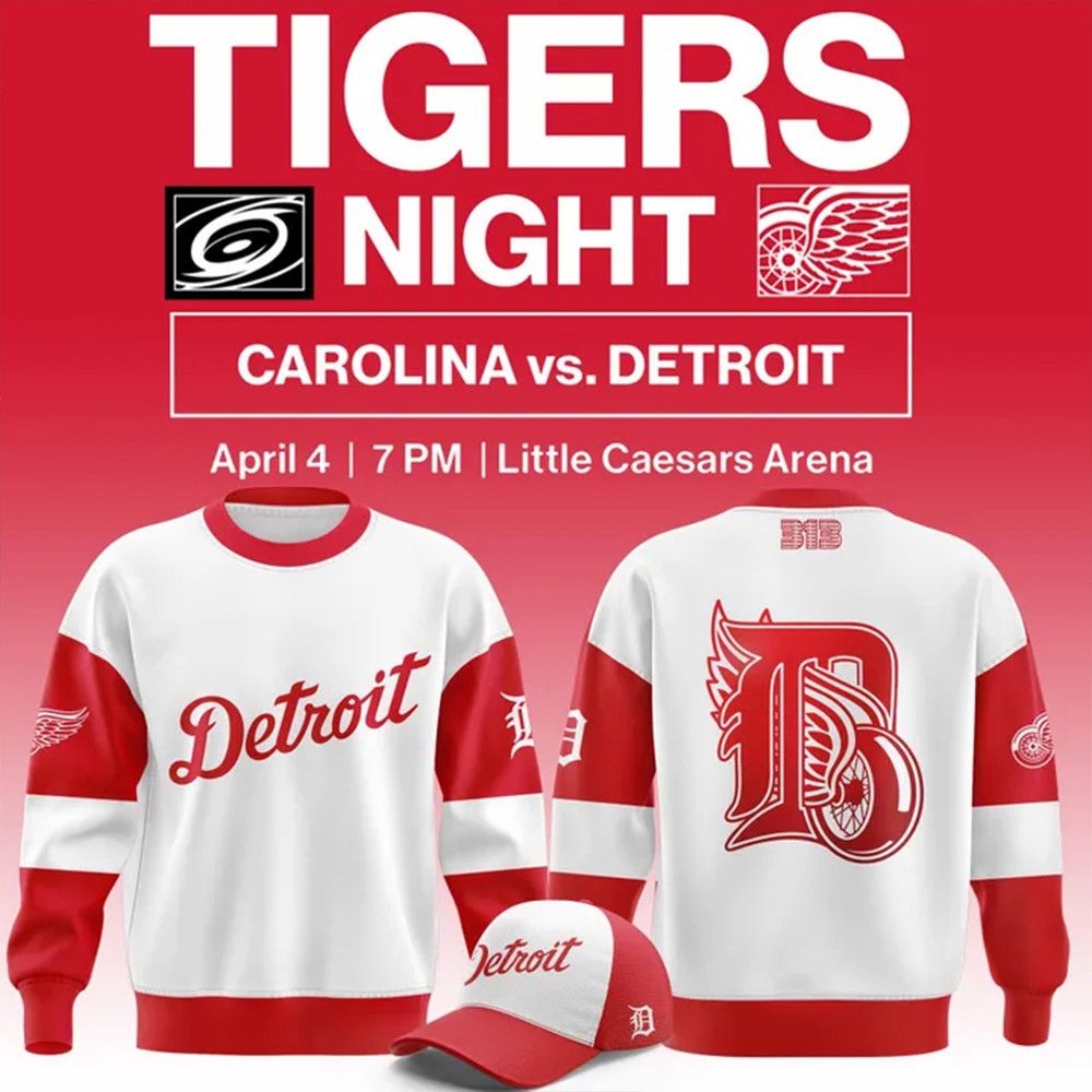 Detroit Red Wings Tigers Night Sweatshirt Gifts For Hockey Fan-1