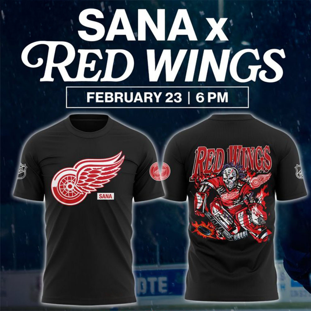 Detroit Red Wings x Sana Night 2025 T-Shirt Wings Merch Awesome Father's Day Gifts-1