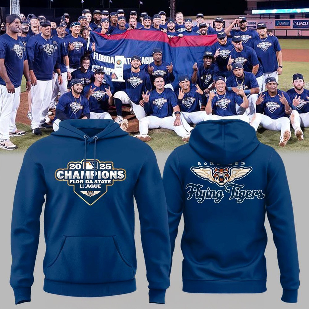 Detroit Tigers 2025 Champions Florida State League Lakeland Flying Hoodie Fan Merch-1