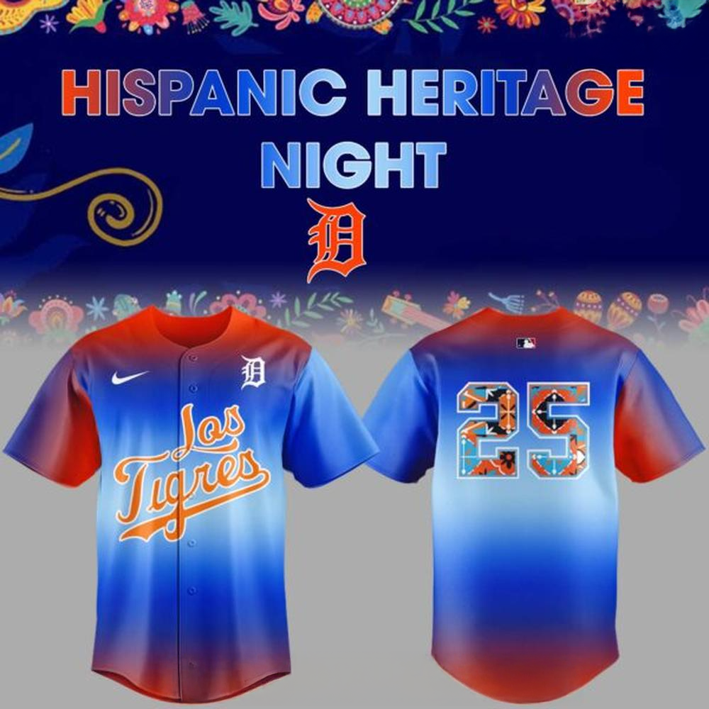 Detroit Tigers 2025 Hispanic Heritage Night Special Jersey Detroit Tigers Merch Dad Gifts-1