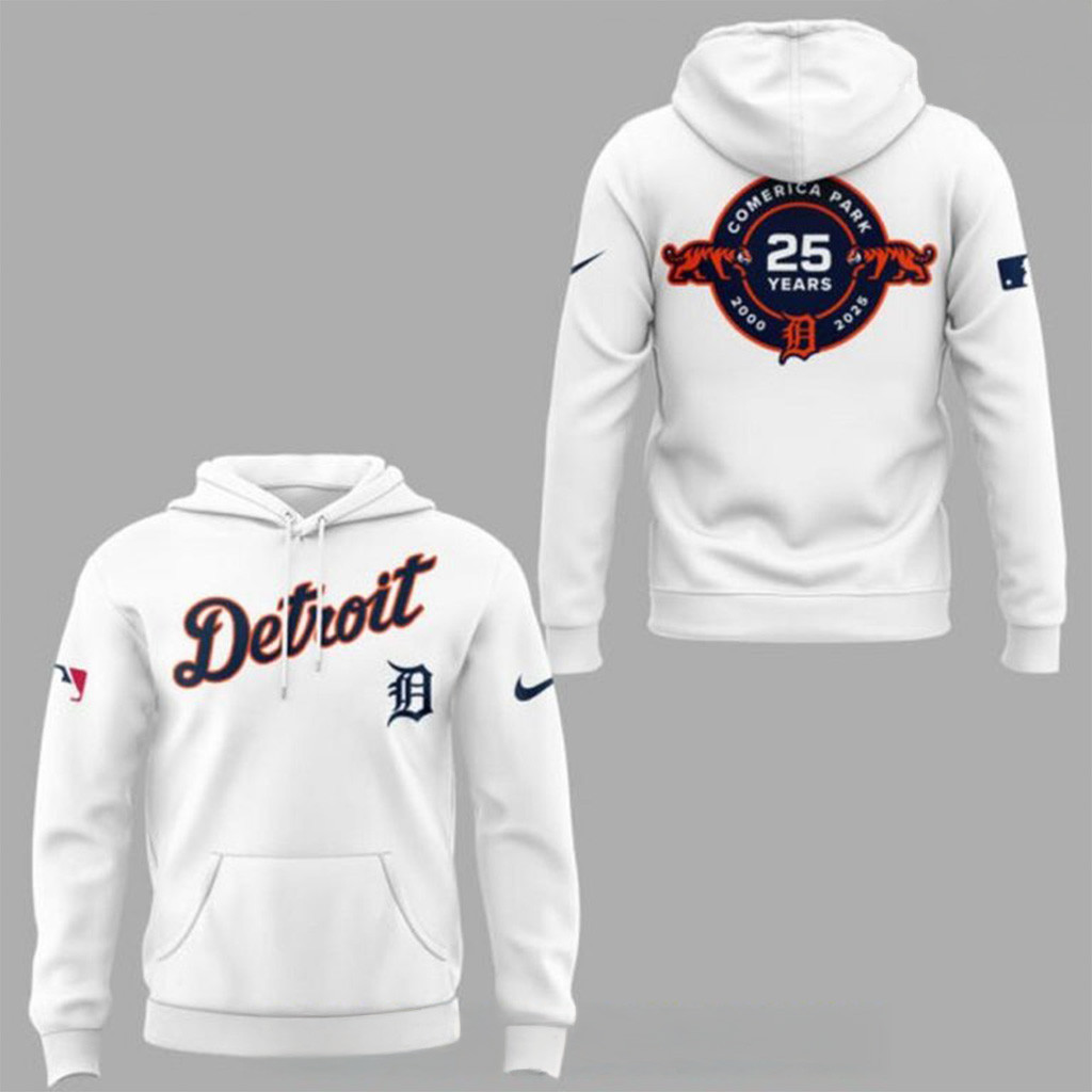 Detroit Tigers 25th Anniversary Of Comerica Park Hoodie Detroit Tigers Merch Fans Gifts-1