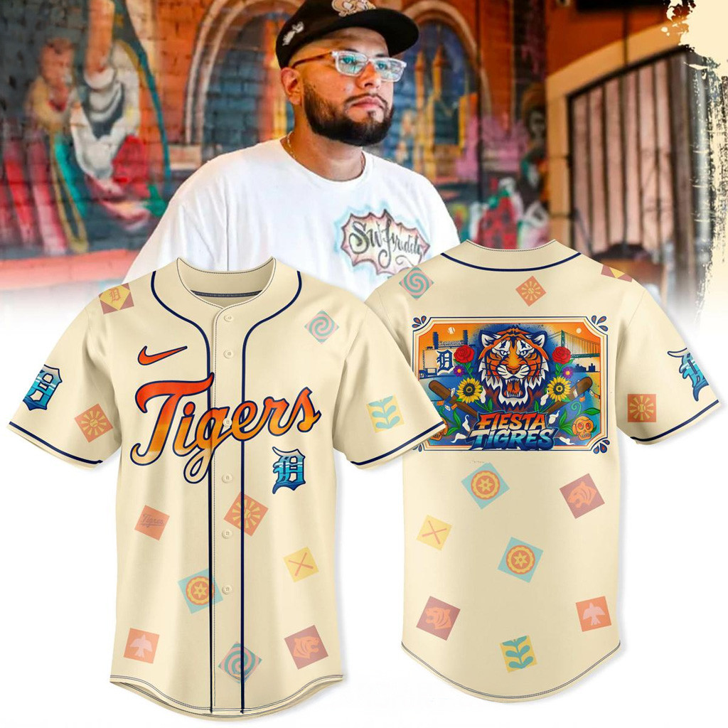 Detroit Tigers And The Artwork By Artist Freddy Diaz Jersey Detroit Tigers Merch-1