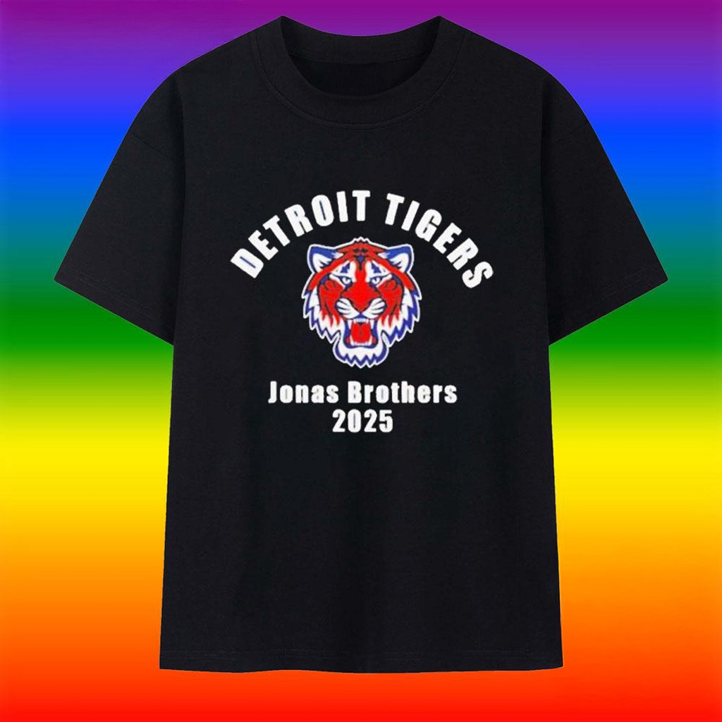 Detroit Tigers Jonas Brothers 2025 Logo T-Shirt-1