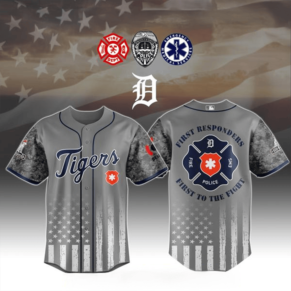 Detroit Tigers MLB x First Responders 2025 Special Jersey Detroit Tigers Merch Husband Gifts-1