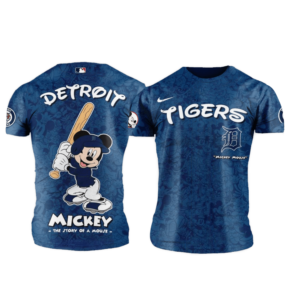 Detroit Tigers MLB x Mickey Night Game Shirt Detroit Tigers Merch Dad Gifts For Father's Day 2025-1
