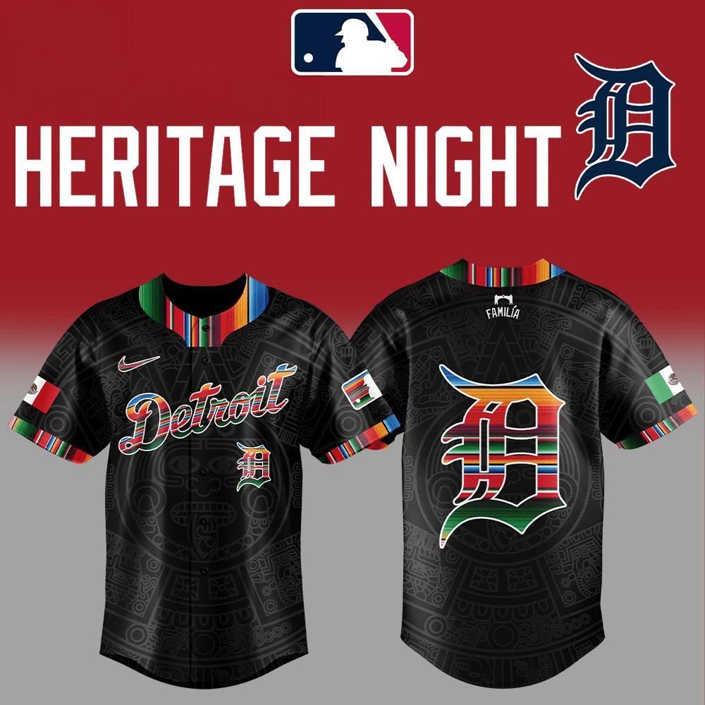 Detroit Tigers Mexican Heritage Night Baseball Jersey Detroit Tigers Merch Cool Baseball Gifts-1