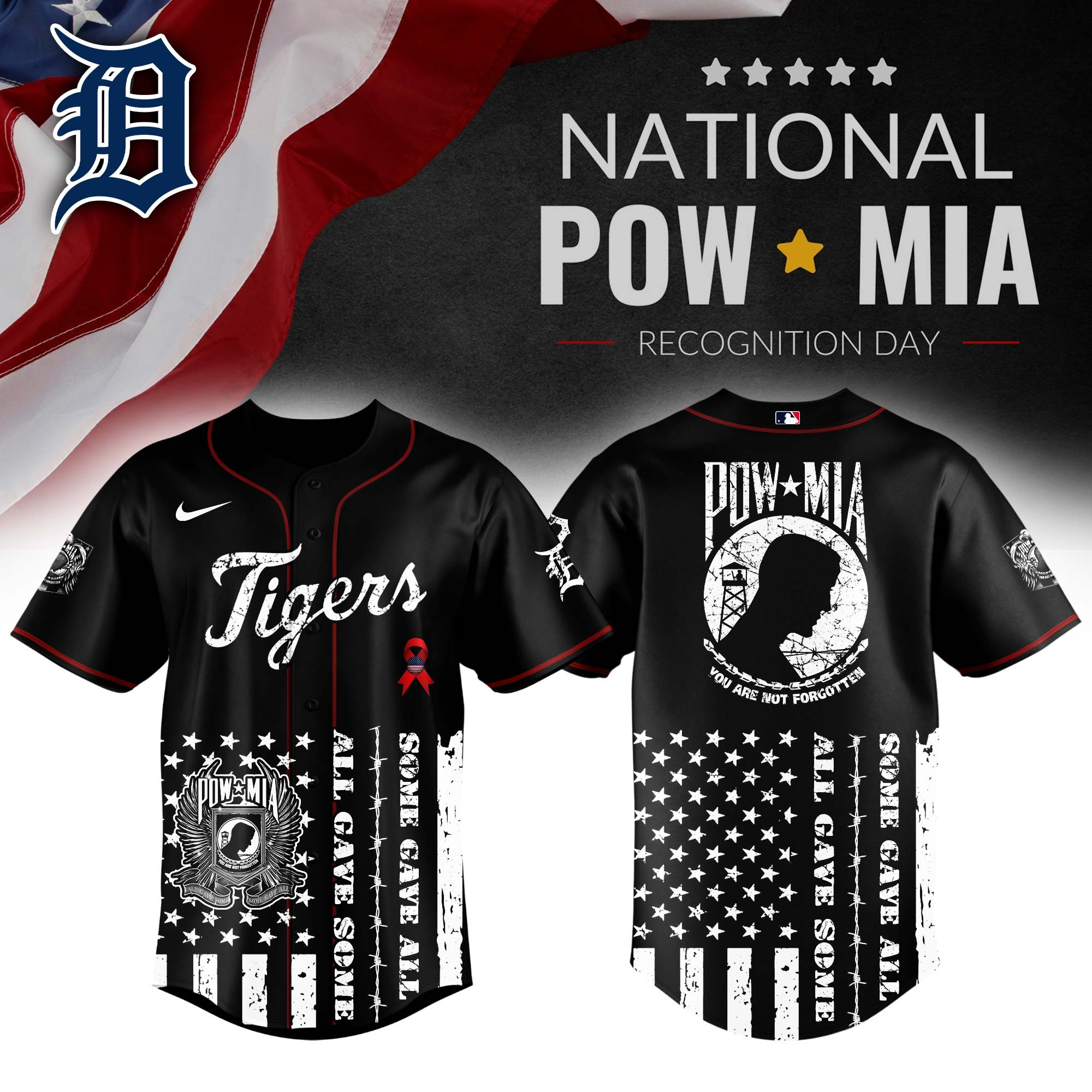 Detroit Tigers Mlb X National Powmia Recognition Day Baseball Jersey For Fans-1