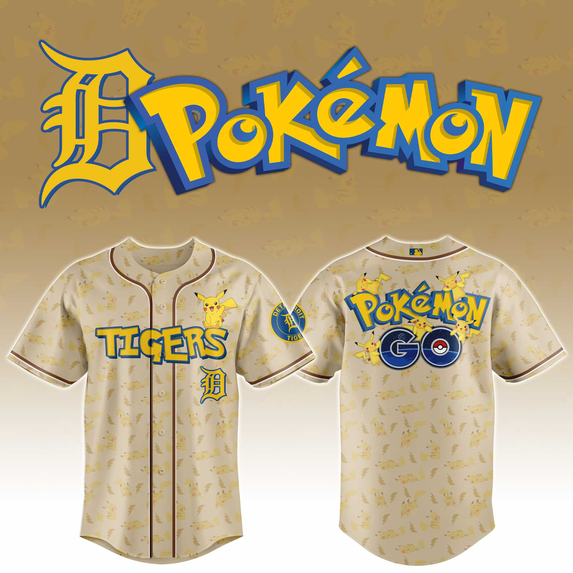 Detroit Tigers Mlb X Pokemon Go Master Baseball Jersey For Fans-1