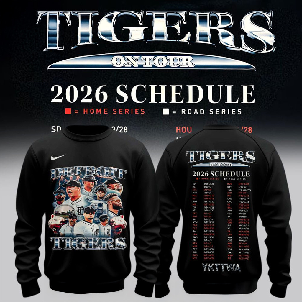 Detroit Tigers On Tour 2026 Schedule Sweatshirt Detroit Tigers Merch Gifts For Fans-1