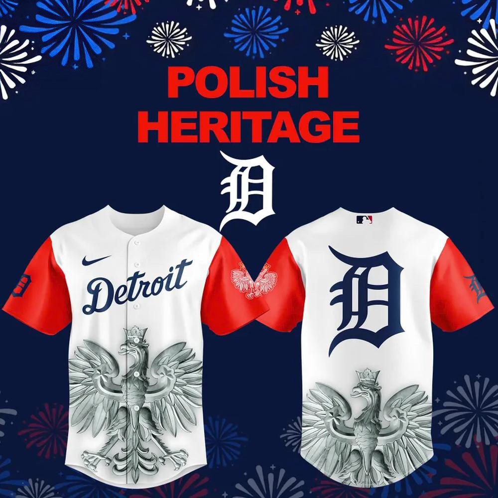 Detroit Tigers Polish Heritage Baseball Jersey Detroit Tigers Merch Gifts For Baseball Lovers-1