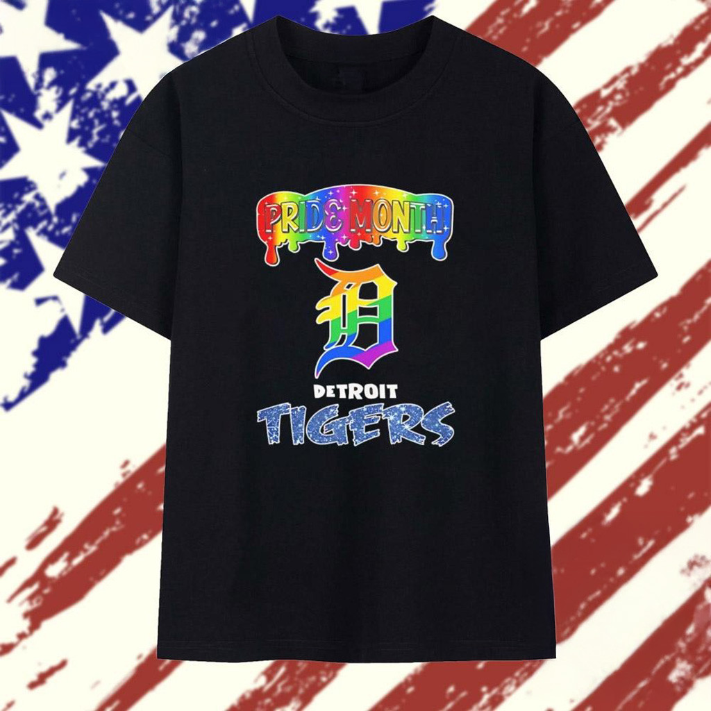 Detroit Tigers Pride Month LGBT Logo T-Shirt Detroit Tigers Merch Gifts For Fans-1
