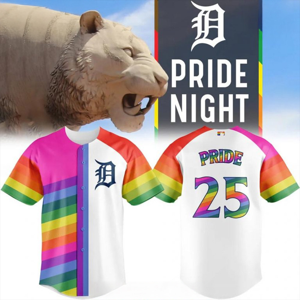 Detroit Tigers Pride Night 2025 Baseball Jersey Detroit Tigers Merch LGBTQ Gifts-1
