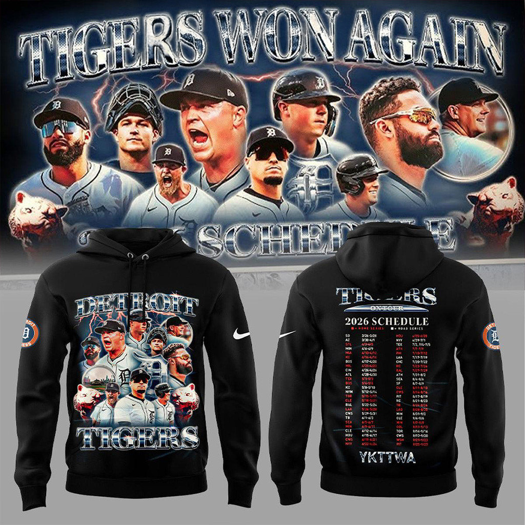 Detroit Tigers Won Again 2026 Schedule Hoodie Detroit Tigers Merch Cool Baseball Gifts-1