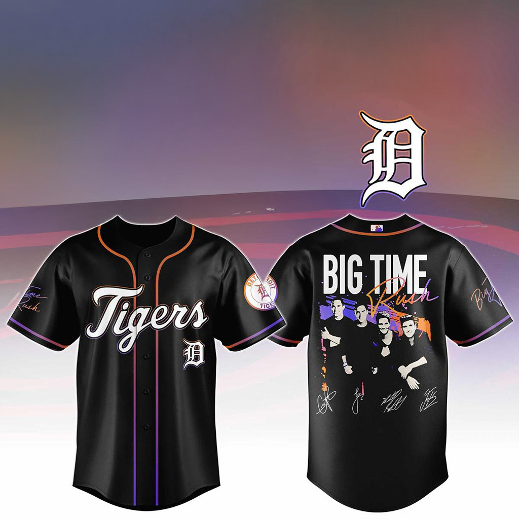 Detroit Tigers X Big Time Rush Tour 2025 Baseball Jersey Detroit Tigers Merch Gifts For Him-1