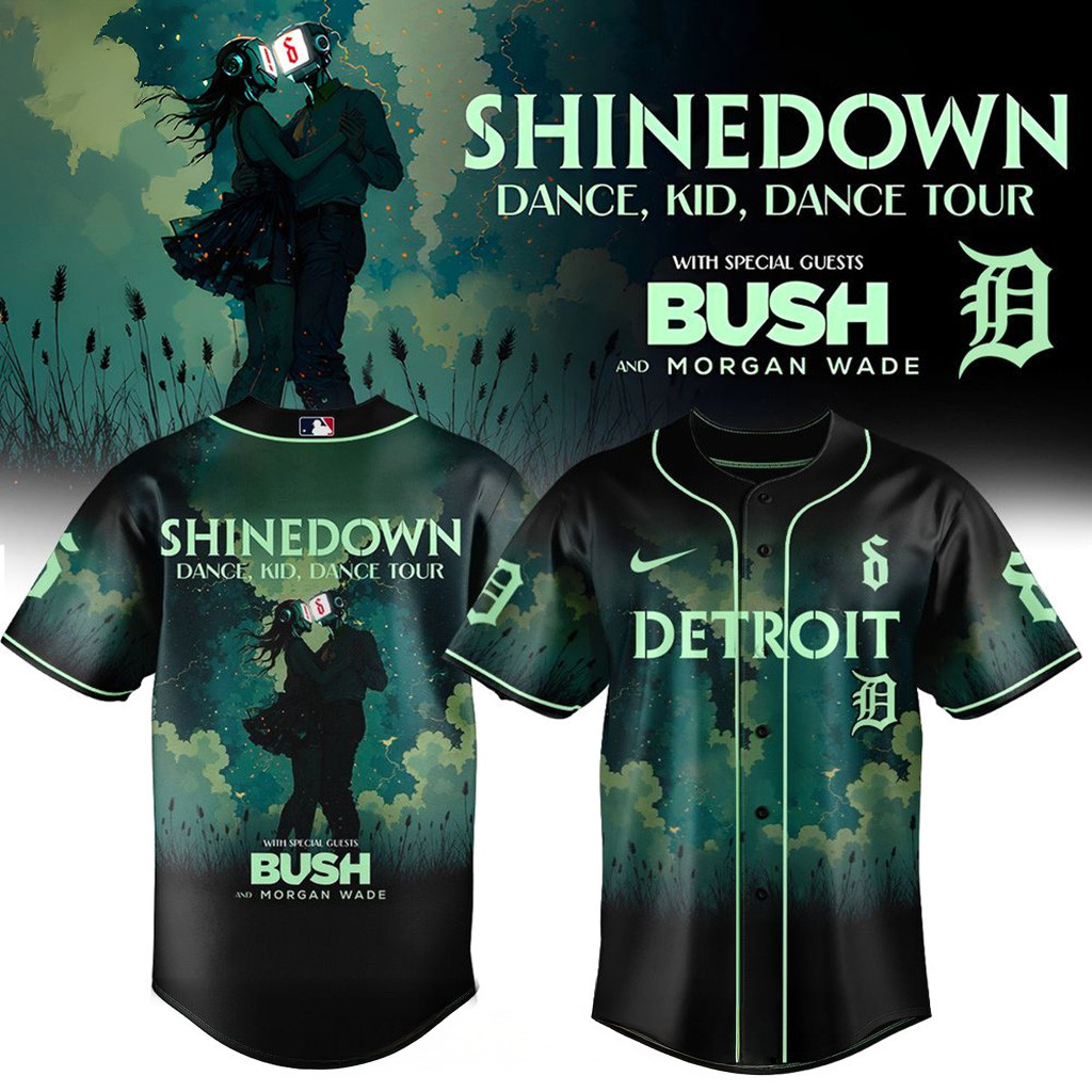 Detroit Tigers X Shinedown Dance Kid Dance Tour Merch 2025 Baseball Jersey Detroit Tigers Merch-1