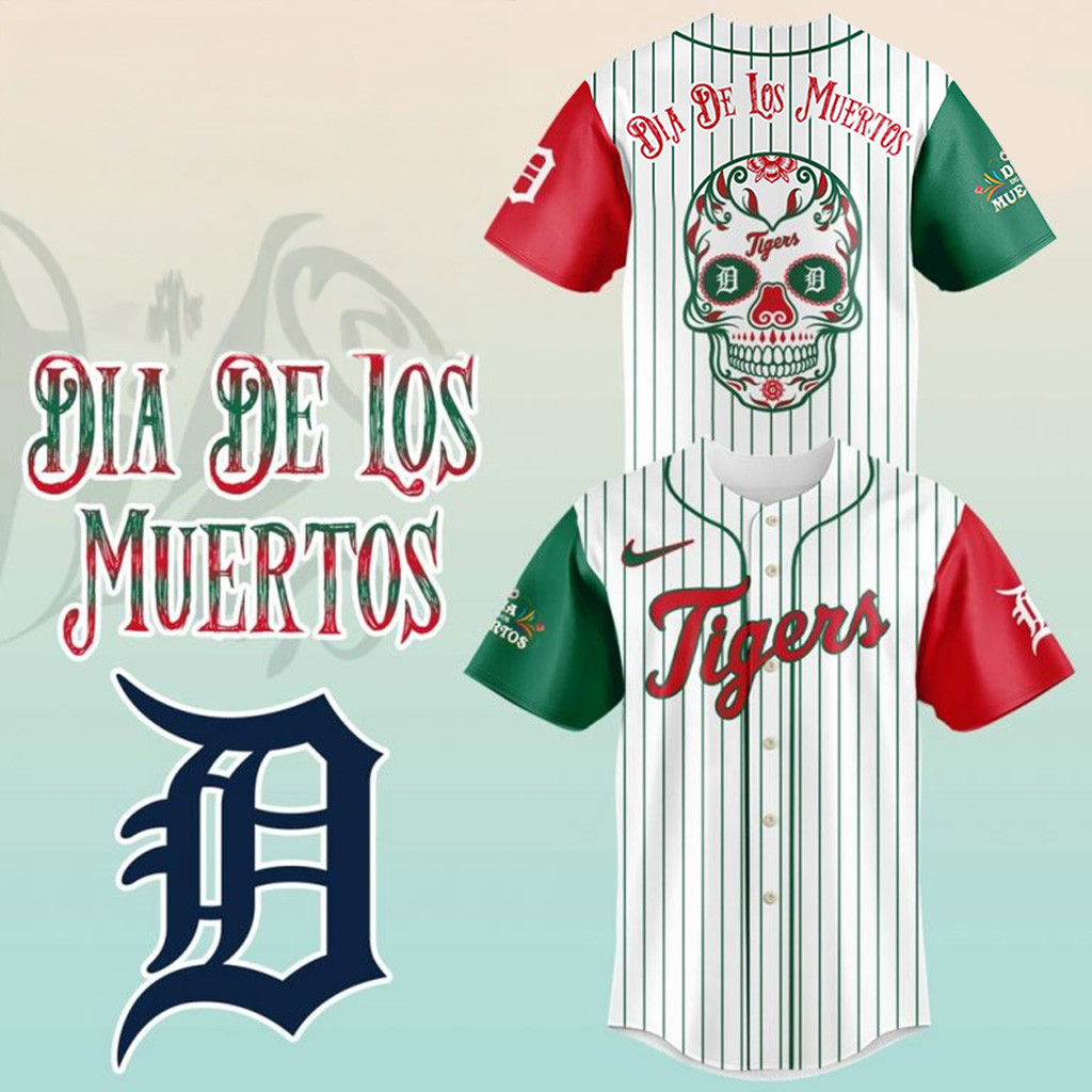 Detroit Tigers x Dia De Los Muertos 2025 Baseball Jersey Detroit Tigers Merch Gifts For Him-1