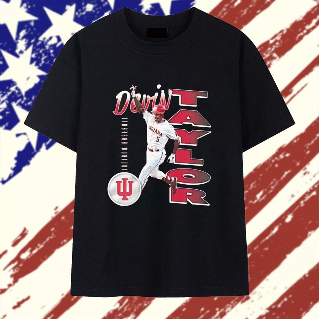 Devin Taylor Horn Up Sign Indiana Hoosiers Illustrated T-Shirt Gifts For Baseball Lovers-1