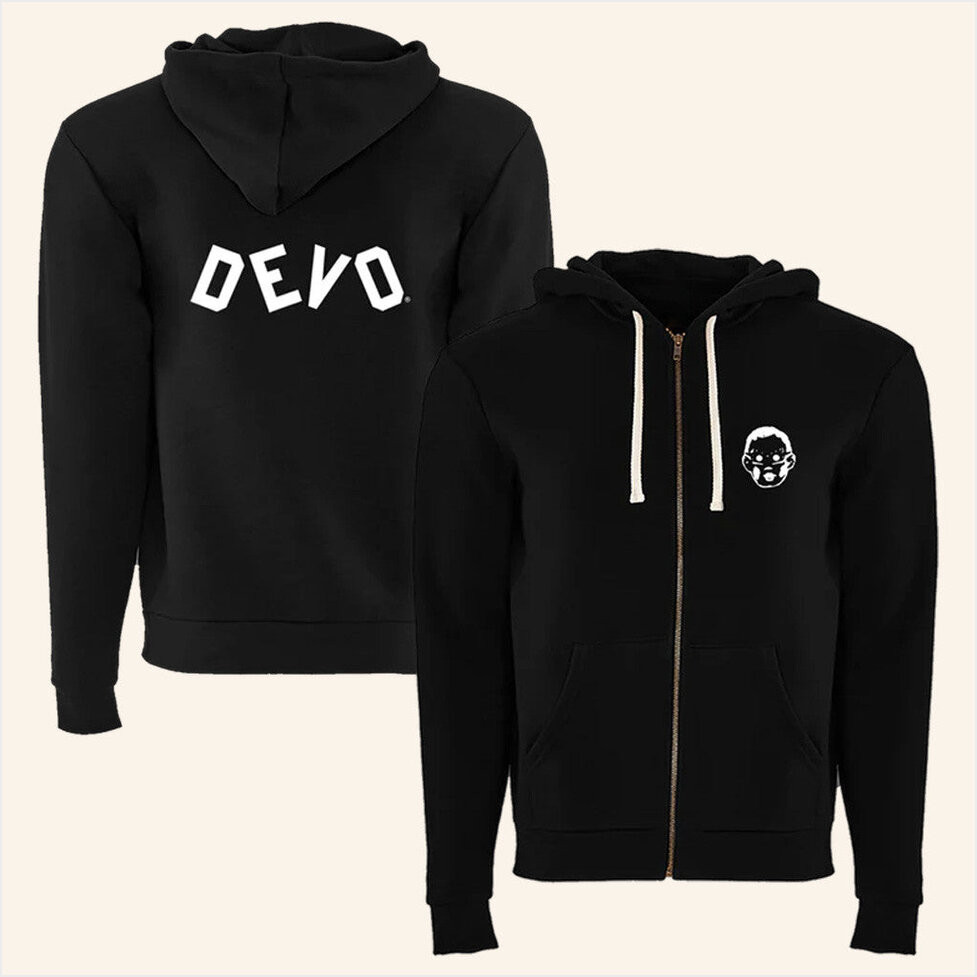 Devo Merch Black Devo Zip Hoodie Gift Ideas For Husband Birthday Gifts For Besties-1