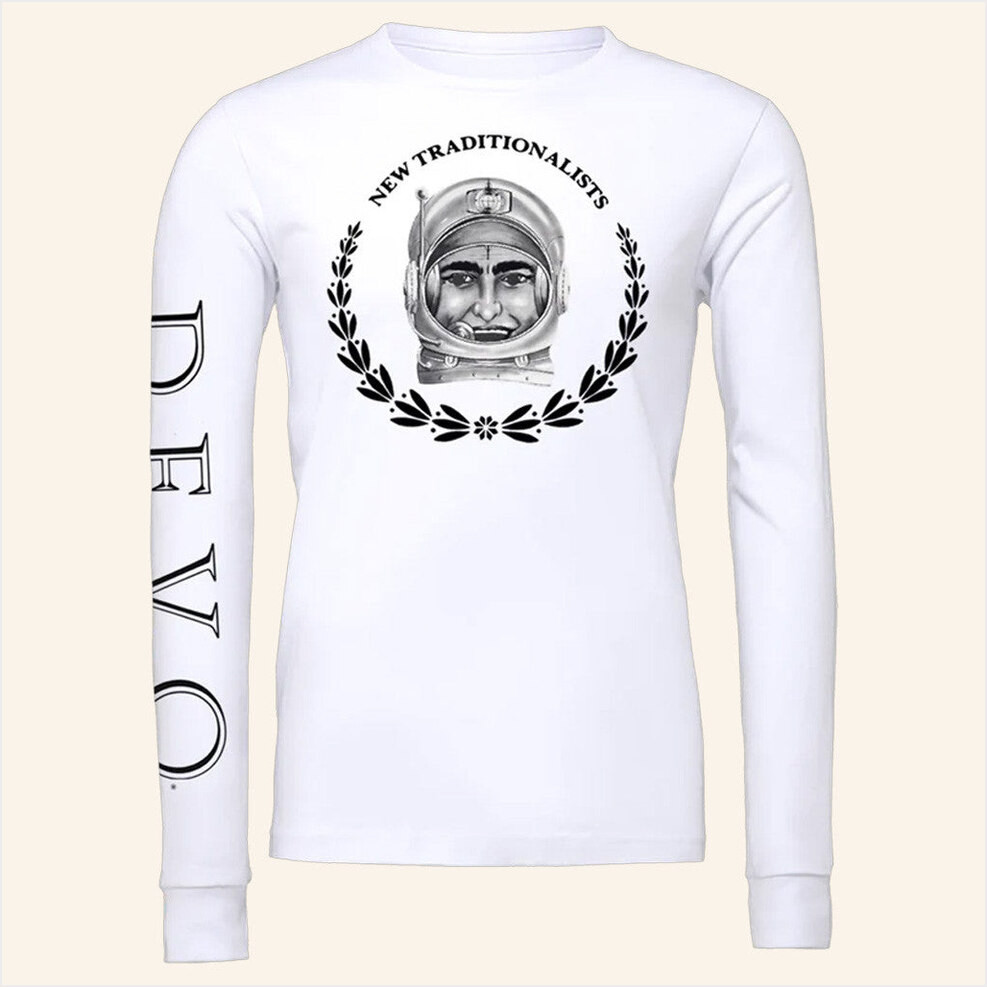Devo Merch New Traditionalists White Long Sleeve T-Shirt Gifts For Husband Gifts For BFF-1