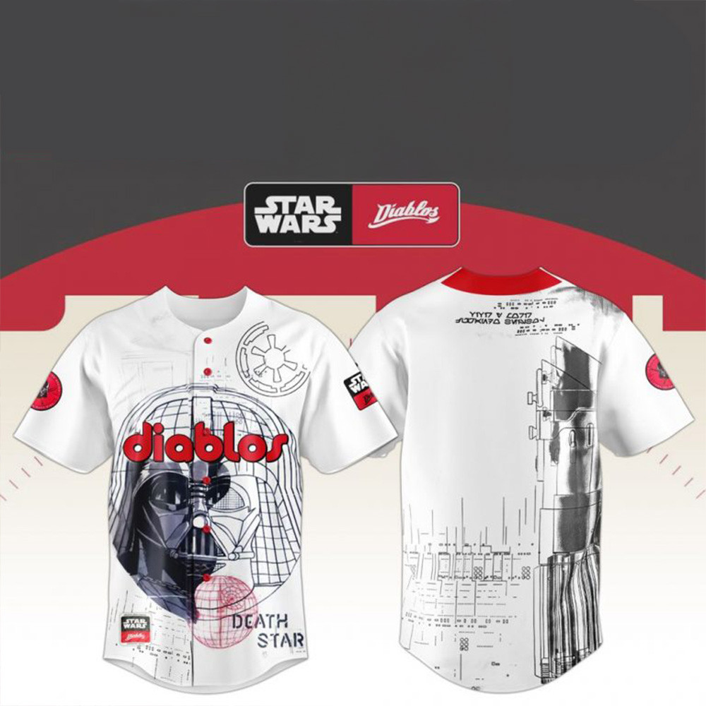 Diablos Rojos Del Mexico x Star War New Jersey 2025 Gifts For Baseball Fans-1