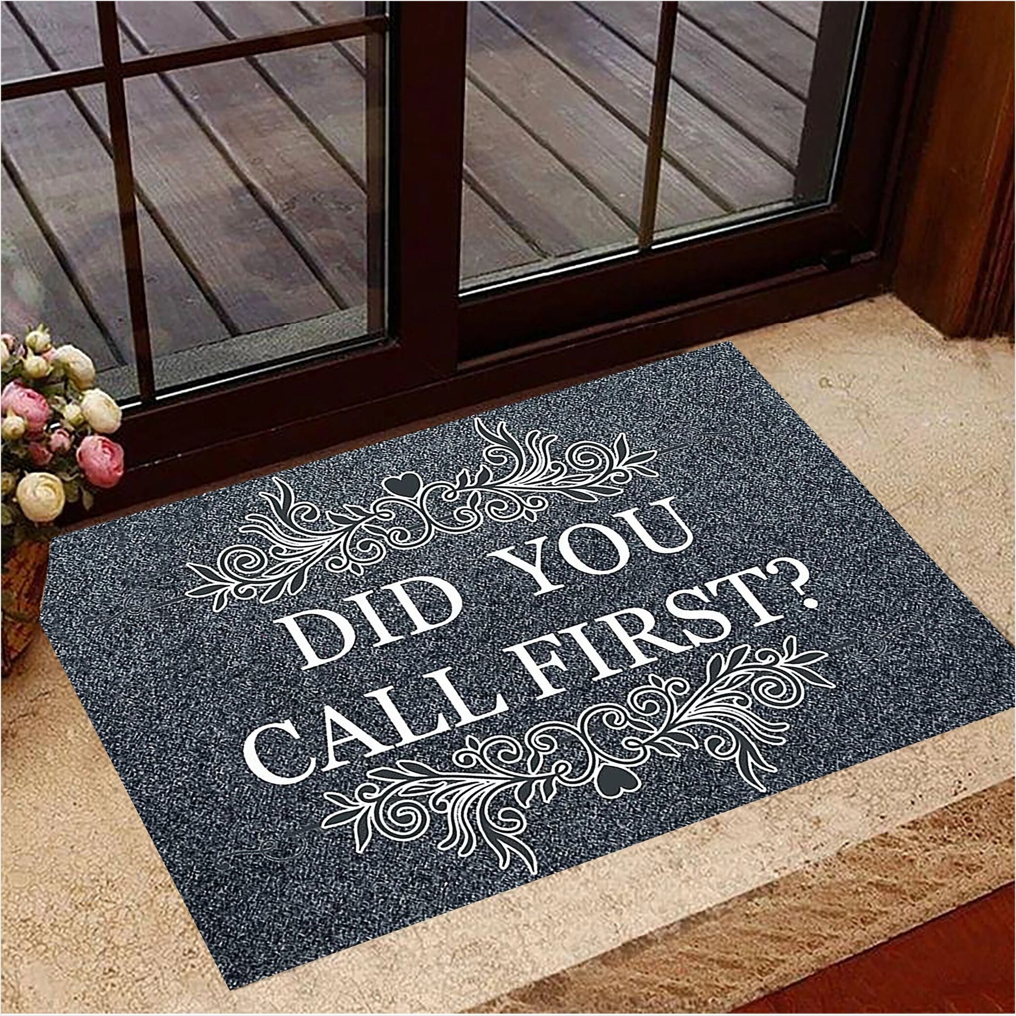 Did You Call First Doormat Vintage Grey Decorative Indoor Doormat Funny Gifts For Parent In Law-1