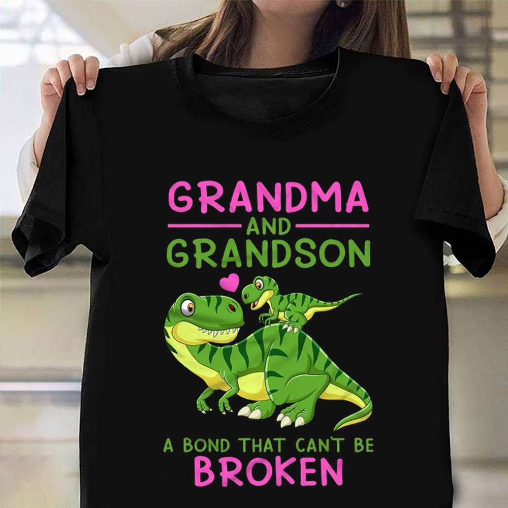 Dinosaur Grandma And Grandson A Bond That Can't Be Broken Shirt Grandson And Grandma Gifts-1