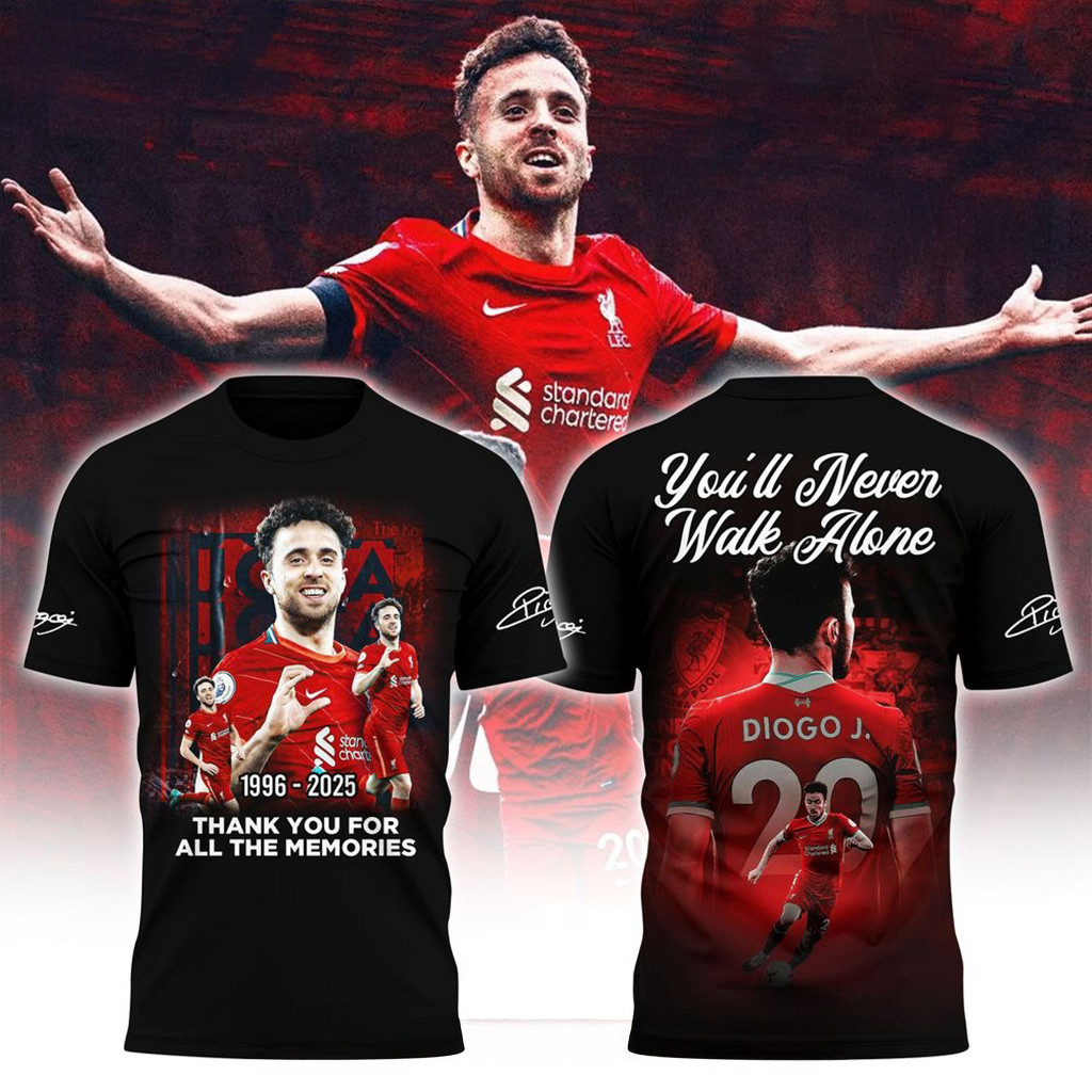 Diogo Jota Liverpool You'll Never Walk Alone Shirt Memorial Gifts For Fans-1 Diogo Jota Liverpool You'll Never Walk Alone Shirt Memorial Gifts For Fans-1