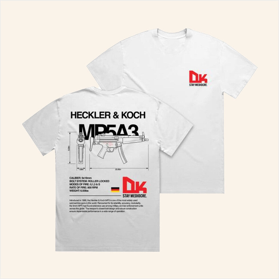 Dirty Kid Merch Mp5a3 T-Shirt White Gifts For Friends Birthday Gifts For Her Christmas Presents-1