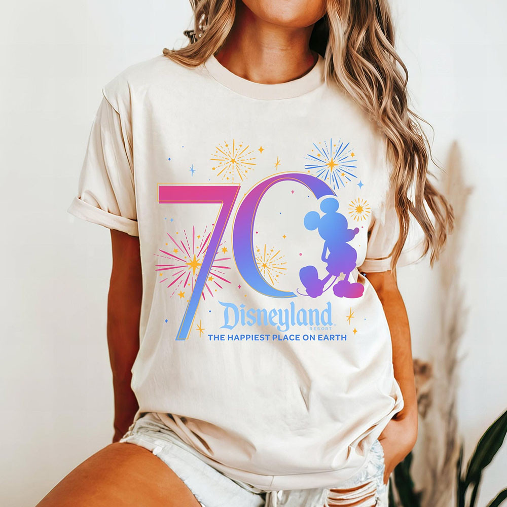 Disneyland 70th Anniversary Merch Mickey Mouse Anniversary T-Shirt Father's Day Gifts For Fan-1
