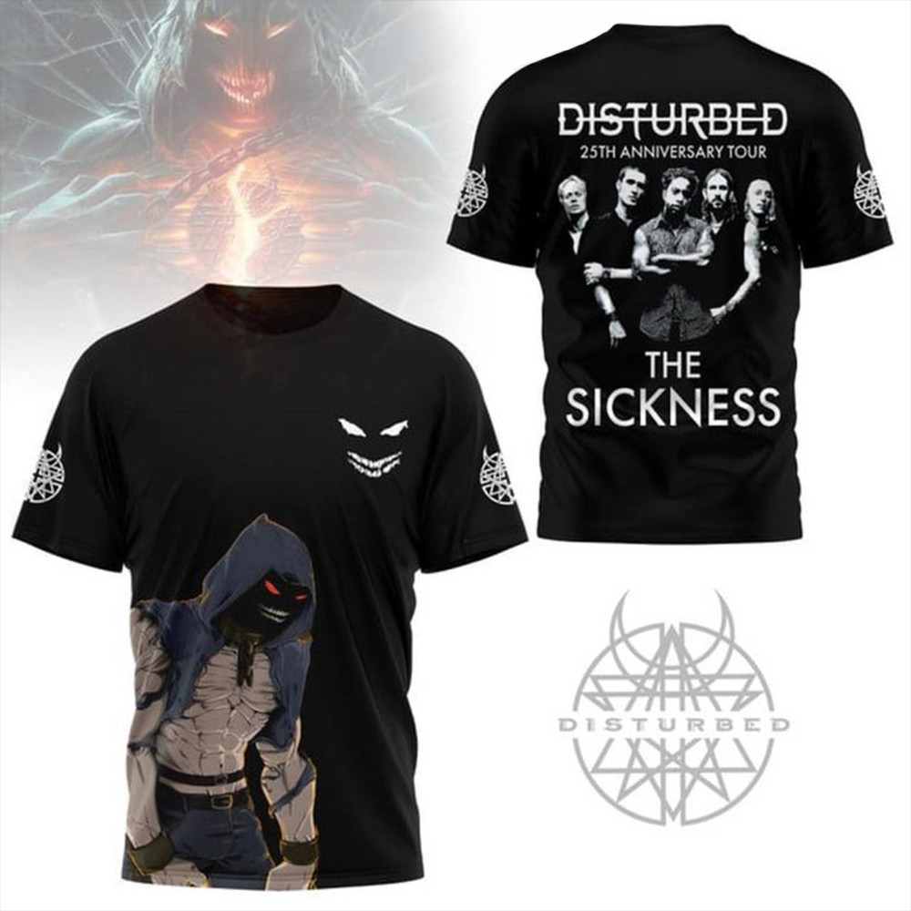 Disturbed 25Th Anniversary The Sickness 2025 Tour T-Shirt Gifts For Music Fans-1 Disturbed 25Th Anniversary The Sickness 2025 Tour T-Shirt Gifts For Music Fans-1