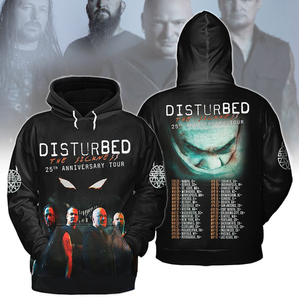 Disturbed The Sickness 25Th Anniversary Tour 2025 Hoodie Father's Day Gifts For Grandpa-1