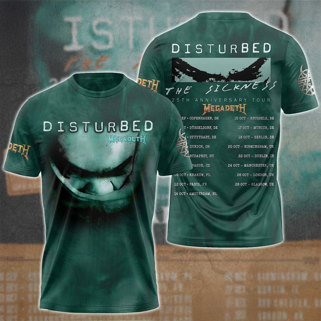 Disturbed x MEGADETH Tour 2025 T-Shirt Fan Merch Best Christmas Gifts For Dad-1