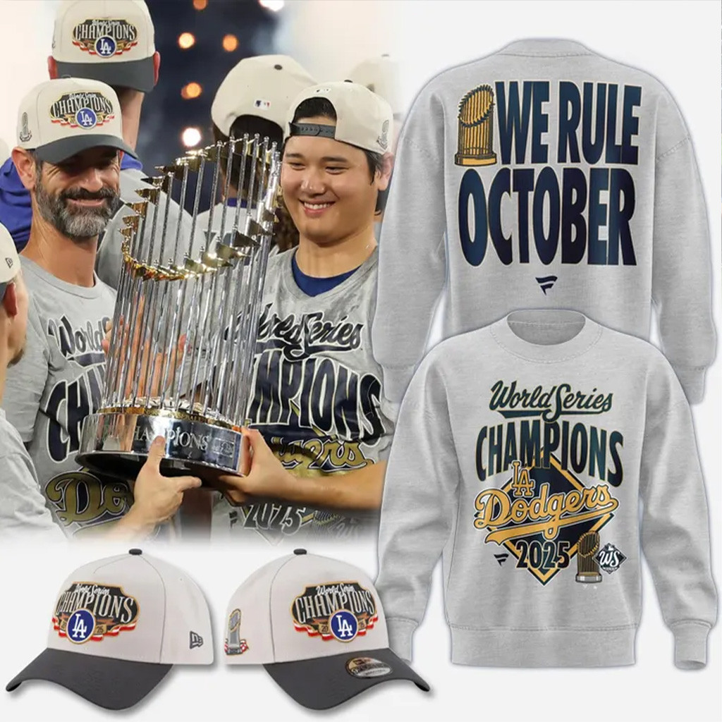 Dodgers We Rule October Shirt 2025 Los Angeles Dodgers Back To Back Champions Sweatshirt-1