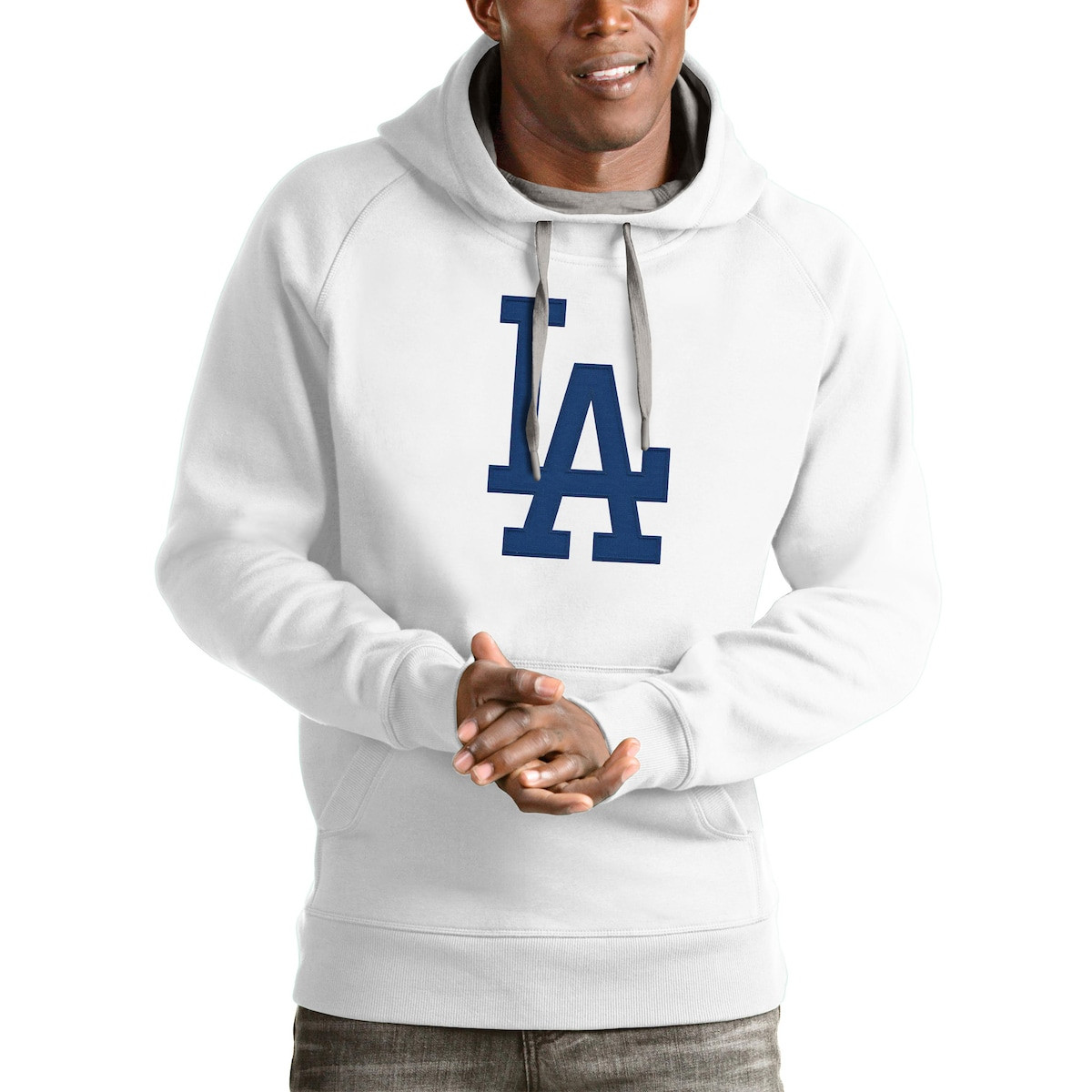 Dodgers World Series Merch 2025 Los Angeles Dodgers Antigua Victory Team Logo Hoodie Fan Merch-1